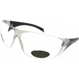 Wrap Clear Lens UV400 Sunglasses Style SR72 - Black Temple Frame - CA1983GZULD $7.99