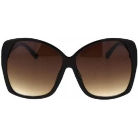 Oversized Womens Mod Oversize Minimal Chic Diva Butterfly Sunglasses - All Brown - C418R344YDG $9.60