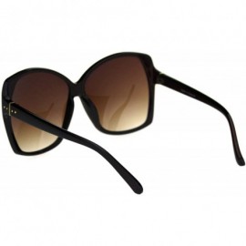 Oversized Womens Mod Oversize Minimal Chic Diva Butterfly Sunglasses - All Brown - C418R344YDG $9.60