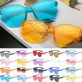Rimless Men's and women's Candy Color Rimless Conjoined Transparent Sunglasses One Piece Unisex Neon Colors Eyewear - O - CD1...