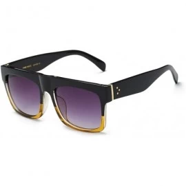 Square Fashion Square Sunglasses Women Flat Top Style Vintage Sun glasses Female Rivet Shades Big Frame Shades - CO190HX2XA5 ...