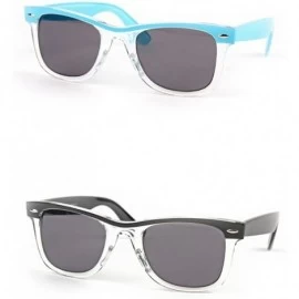 Wayfarer Retro Wayfarer Two-tone Color Frame Fashion Sunglasses P1096 - 2 Pcs Baby Blue-smoke & Black-smoke Lens - CM122N2777...