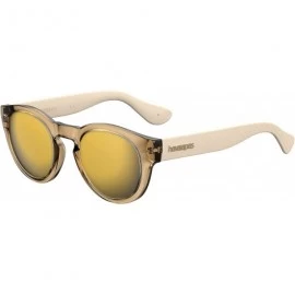 Round Trancoso Round Sunglasses - Gold - CE18C43LA5W $66.24