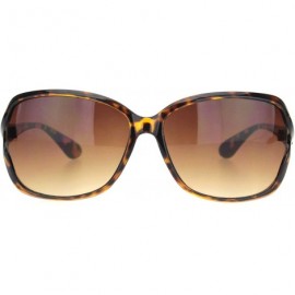 Rectangular Womens Designer Style Rectangular Exposed Lens Butterfly Sunglasses - Tortoise Gradient Brown - CK18O43X34I $11.31