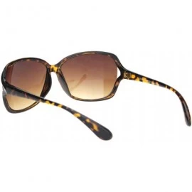 Rectangular Womens Designer Style Rectangular Exposed Lens Butterfly Sunglasses - Tortoise Gradient Brown - CK18O43X34I $11.31