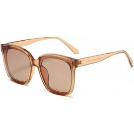 Square Oversized Square Polarized Sunglasses For Women With Rivets Retro Vintage UV Protection - C21985MXZN6 $31.44