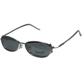 Rimless Intelli Clip 751 Womens/Ladies Designer Full-rim Sunglass Lens Clip-Ons Strass Eyeglasses/Spectacles - Light Blue - C...