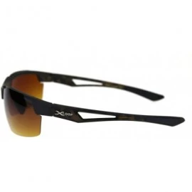 Sport Xloop HD Sunglasses Mens Half Rim Light Weight Wrap Around Sports UV 400 - Matte Tortoise - CT192L0KZMY $10.82