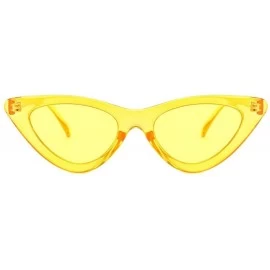 Cat Eye Women's Fashion Sunglasses-Cat Eye Sunglasses Jelly Sunshade Sunglasses Integrated Sexy Vintage Glasses (Yellow) - C8...