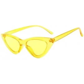 Cat Eye Women's Fashion Sunglasses-Cat Eye Sunglasses Jelly Sunshade Sunglasses Integrated Sexy Vintage Glasses (Yellow) - C8...