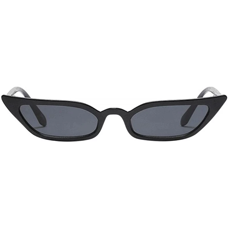 Wrap Retro Vintage Cateye Sunglasses for Women Plastic Frame Mirrored Lens - Black - CX18QN6576S $7.87