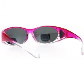 Shield 2 Womens Polarized Rhinestone Fit Over Ombre Sunglasses Wear Over Eyeglasses - 1 Grey / 1 Pink - CS18EDLAK6A $28.57
