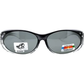 Shield 2 Womens Polarized Rhinestone Fit Over Ombre Sunglasses Wear Over Eyeglasses - 1 Grey / 1 Pink - CS18EDLAK6A $28.57