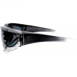 Shield 2 Womens Polarized Rhinestone Fit Over Ombre Sunglasses Wear Over Eyeglasses - 1 Grey / 1 Pink - CS18EDLAK6A $28.57