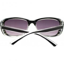 Rectangular Womens Bifocal Reading Lens Sunglasses Rhinestone Rectangular Frame - Black - CV18IEWTX20 $13.16