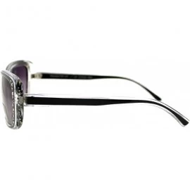Rectangular Womens Bifocal Reading Lens Sunglasses Rhinestone Rectangular Frame - Black - CV18IEWTX20 $13.16