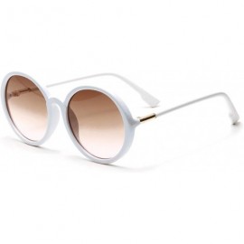 Semi-rimless Women Vintage Round Sunglasses Metal Frame Oversized Luxury Mirror Retro Big Sun Glasses UV400 - 5 - C3198ZLO6E9...