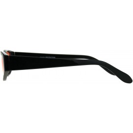 Oval Womens Super Slim Sunglasses Black Oval Frame Modern Style Shades Color Lens - Black - CS18C2D8WQX $12.07