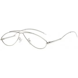 Oversized Womens Cat Eye Irregular Oval Rapper Sunglasses Vintage Retro Eyewear Unisex Fashion Sunglasses - CF18SX4XIWD $18.75