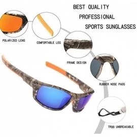 Sport Polarized Sunglasses for Men Women Camo Frame Fishing Sports glasses outdoor Hunting UV Protection sunglasses - CR196RO...