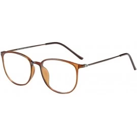 Round Unisex Fashion Myopia Glasses Equipped with Myopia Ultralight Radiation - Brown - CD19788NCSS $39.11