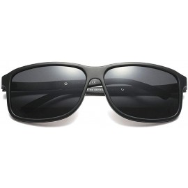 Goggle Fashion Square Glasses Brand Designer TR90 Frame Polarized Sunglasses For Men - Matte Black - C418TND2TK6 $28.21