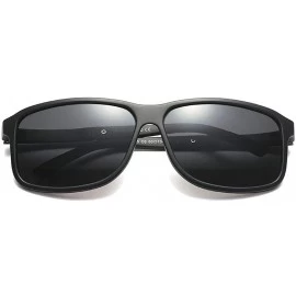 Goggle Fashion Square Glasses Brand Designer TR90 Frame Polarized Sunglasses For Men - Matte Black - C418TND2TK6 $25.22