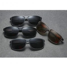 Goggle Fashion Square Glasses Brand Designer TR90 Frame Polarized Sunglasses For Men - Matte Black - C418TND2TK6 $10.95