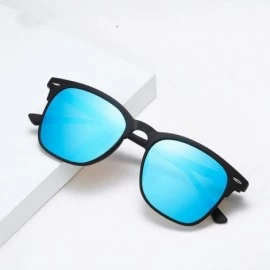 Square Sunglasses Men Women Classic Retro Square Sunglasses Mirrored Lens CA1361 - C81906U4IMX $46.45