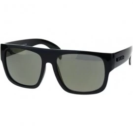 Square KUSH Sunglasses Mens Mirrored Lens Black Square Frame Shades UV 400 - Black (Gold Mirror) - CG18GS2TI2N $17.77