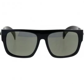Square KUSH Sunglasses Mens Mirrored Lens Black Square Frame Shades UV 400 - Black (Gold Mirror) - CG18GS2TI2N $7.68