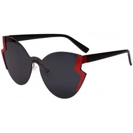 Goggle Women Fashion Sunglasses Irregular Frame Retro Eyewear Lightning Shape Sunglasses - B - CC18TRUA5TC $15.39