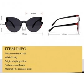 Goggle Women Fashion Sunglasses Irregular Frame Retro Eyewear Lightning Shape Sunglasses - B - CC18TRUA5TC $7.80