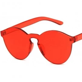 Oval Women Sunglasses Retro Pink Drive Holiday Oval Non-Polarized UV400 - Red - CU18RH6QI0L $7.85