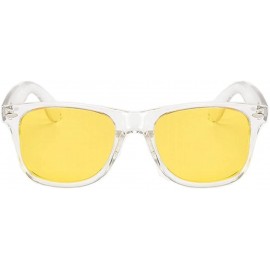 Sport Polarized Sunglasses Classic Square Unisex Transparent Frame Glasses - Transparent Yellow - CW18GTIN8Y6 $13.32