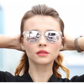 Sport Polarized Sunglasses Classic Square Unisex Transparent Frame Glasses - Transparent Yellow - CW18GTIN8Y6 $13.32