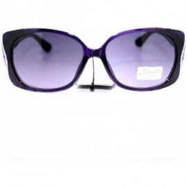 Rectangular Womens Narrow Floral Flower Print Bow Rectangular Thick Plastic Sunglasses - Purple - C311YMEN6WL $20.02
