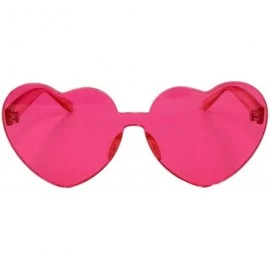 Oversized 1 Pcs Oversized Candy Color Heart Shaped Sunglasses Clear Lens Fashion - Choose Color - Red - C418NR6RR8C $14.23