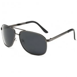 Aviator Men's Classic Metal Aviator Sunglasses- Polarized- 100% UV protection - Grey/Grey - CQ12EEU2F2T $19.93