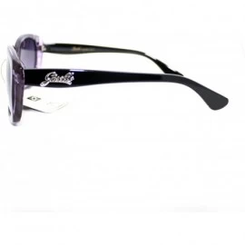 Rectangular Womens Narrow Floral Flower Print Bow Rectangular Thick Plastic Sunglasses - Purple - C311YMEN6WL $20.02