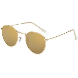 Round Vintage Classic Round Sunglasses Metal Frame Men Women Driving UV400 Lens Protection Sun glasses - Black/Grey - C418HYT...