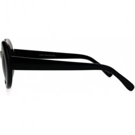 Oval Womens Oval Round Thick Plastic Vintage 20s Mod Sunglasses - Black - C6186C26LR9 $9.15