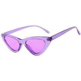 Cat Eye Women's Fashion Cat Eye Jelly Color Sunshade Sexy Vintage sunglasses - Purple - CU18UNMU83T $6.98