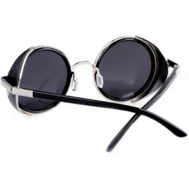 Goggle Side Sheld Steampunk Rock UV Protection Round Sunglasses For Women&Men - C1 - CG12LWU9DGF $16.29