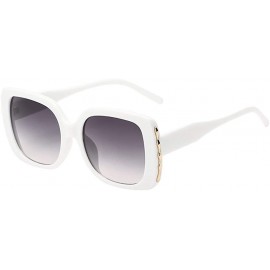 Goggle Women Fashion Big Frame Square Shape Sunglasses Unisex Radiation Protection Sunglasses - E - CU18TLY3056 $22.37