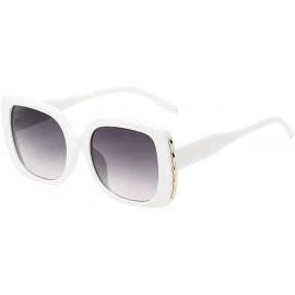 Goggle Women Fashion Big Frame Square Shape Sunglasses Unisex Radiation Protection Sunglasses - E - CU18TLY3056 $12.20