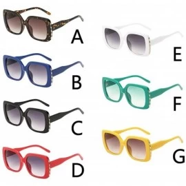 Goggle Women Fashion Big Frame Square Shape Sunglasses Unisex Radiation Protection Sunglasses - E - CU18TLY3056 $12.20