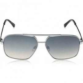 Aviator Men's R578 Aviator Sunglasses- Silver Black- 60 mm - CK18N8QGZES $30.67