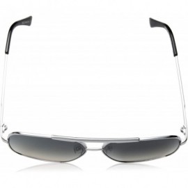 Aviator Men's R578 Aviator Sunglasses- Silver Black- 60 mm - CK18N8QGZES $30.67