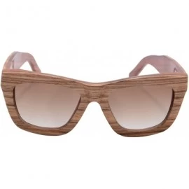 Wayfarer Wood Sunglasses CR39 Lens Wooden Frame UV400 Protection-SG5001004 - Outside Zebra Inside Pear - CX18E5C4E02 $8.42